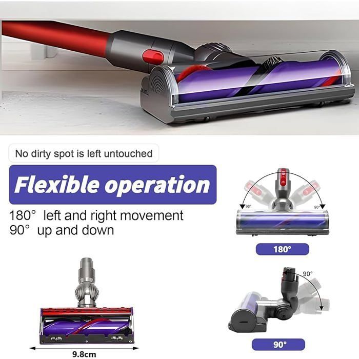 Brush Head for Dyson V7 V8 V10 V11 V15 SV10 SV11 SV12 SV14 Motorhead, Turbine Brush, Multi-Motorized Brush for Handheld Vacuum Cleaner