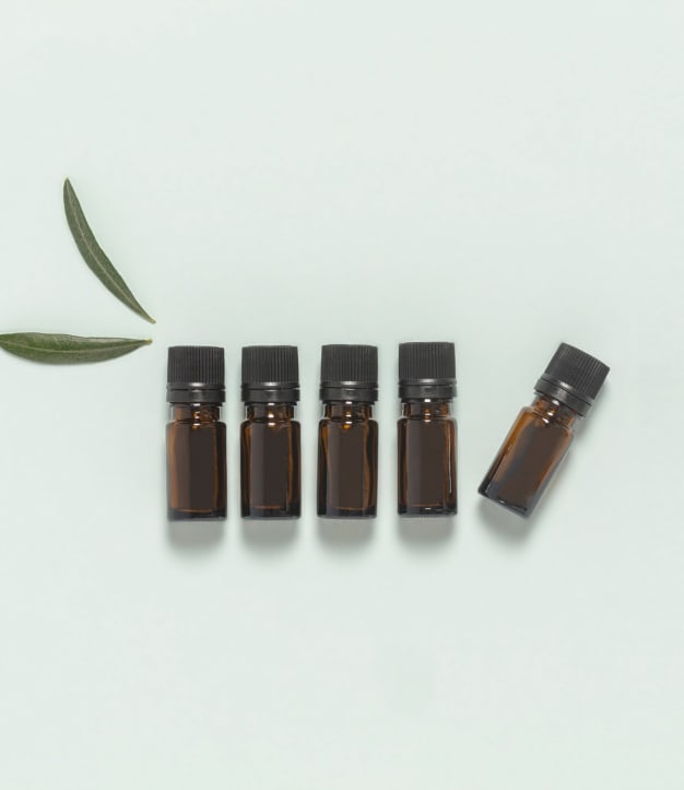Flacons DIN18 en verre ambré 5 ml avec codigouttes (lot de 5)
