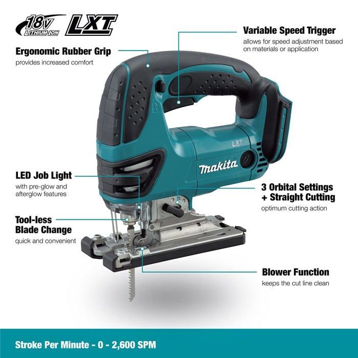 Scie sauteuse 18V (sans batterie ni chargeur) - MAKITA - DJV180Z