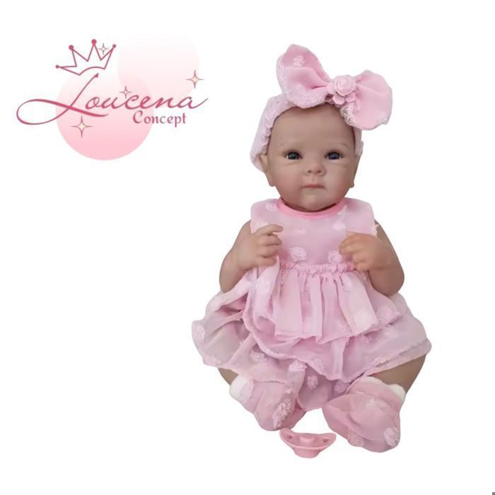 Muñeca bebé reborn de 46 cm – Cuerpo de vinilo completo – Cabello pintado realista – Bettie