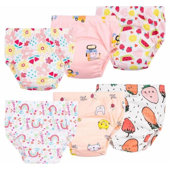 Culotte Apprentissage Propreté Fille Garcon - Rose - 6pcs Coton Rembourrées Pour Bébé 2-4 Ans Propreté Enfant Doux Lavable