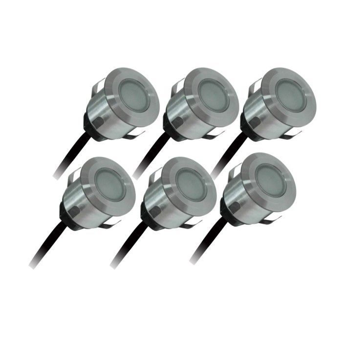 Lot 6 spots extérieur encastrables 4.5W, 3000K, 6x15lm, Ø35, Inox - PATIO