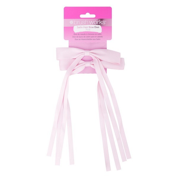 Brushworks Sateng Hårsløyfe Duo – Rosa