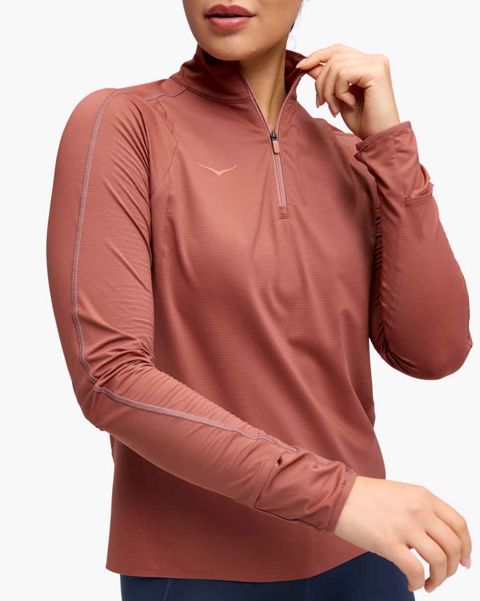 HOKA GlideTech Quarter Zip Rouge