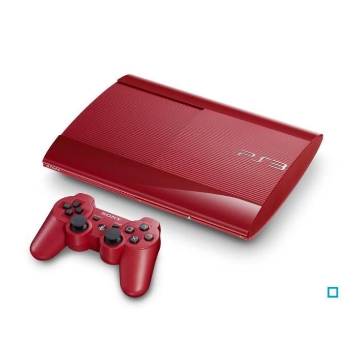 Consola doméstica - Sony - PS3 Ultra Slim Roja - 12 GB - Diseño y características ligeras