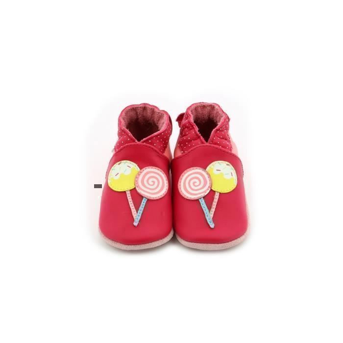 Chausson en cuir - ROBEEZ - Funny Sweets - Rose - Confortable - Printemps/Été