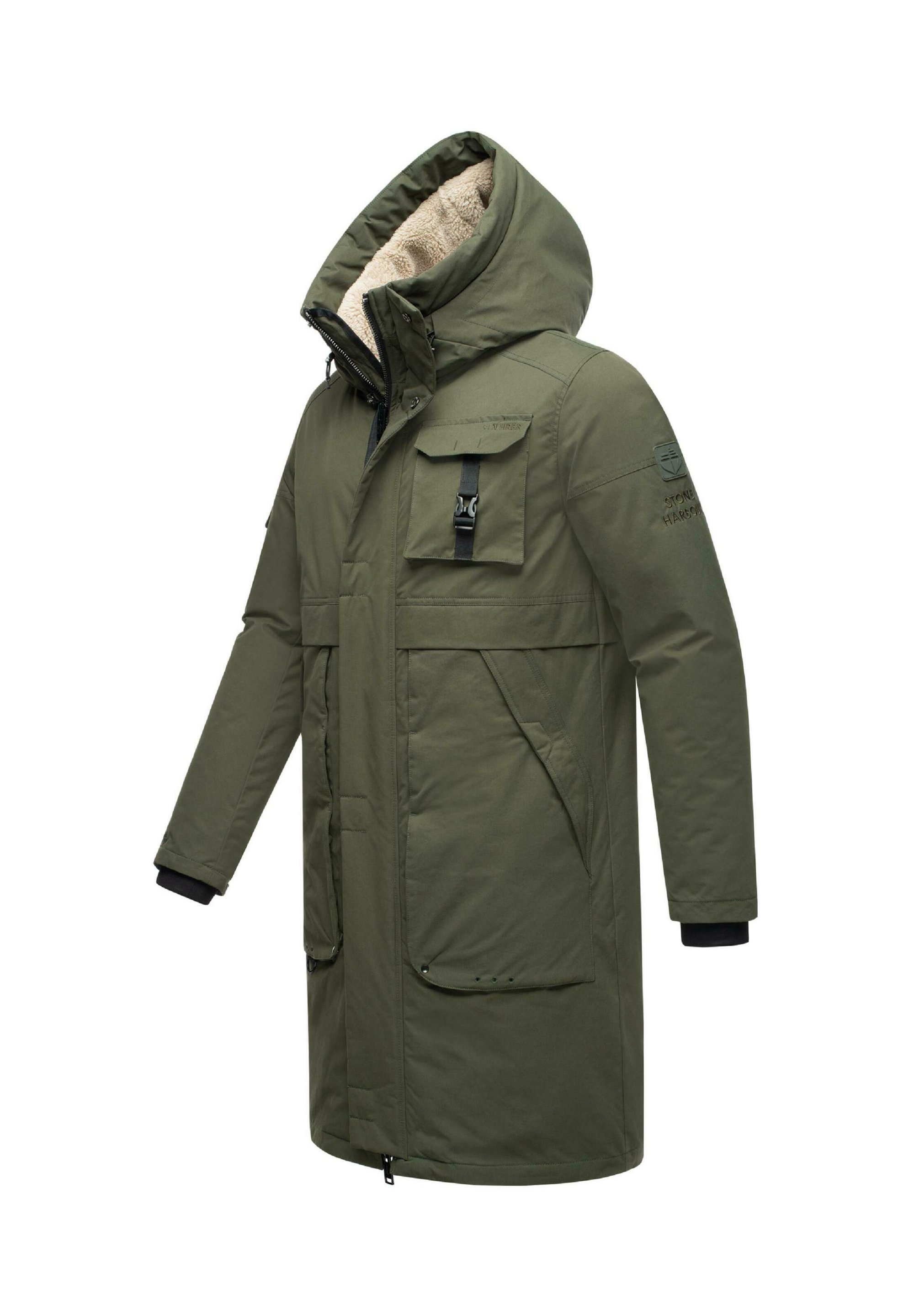 STONE HARBOUR Wintermantel - oliv