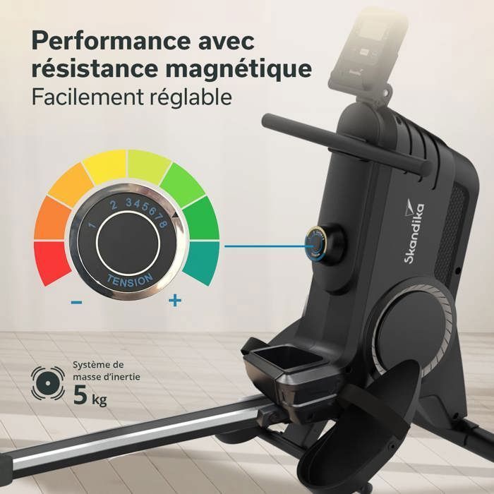 Vogatore magnetico Skandika Oxford Pro Connected - Volano da 5 kg - Portata massima 120 kg - Bluetooth
