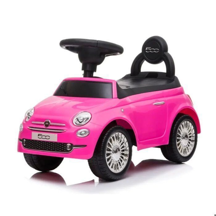 Fiat 500 giocattolo cavalcabile - Auto per bambini con licenza ufficiale, adatta a bambini da 1 a 3 anni - Rosa - Clacson e bagagliaio - Ausilio per camminare