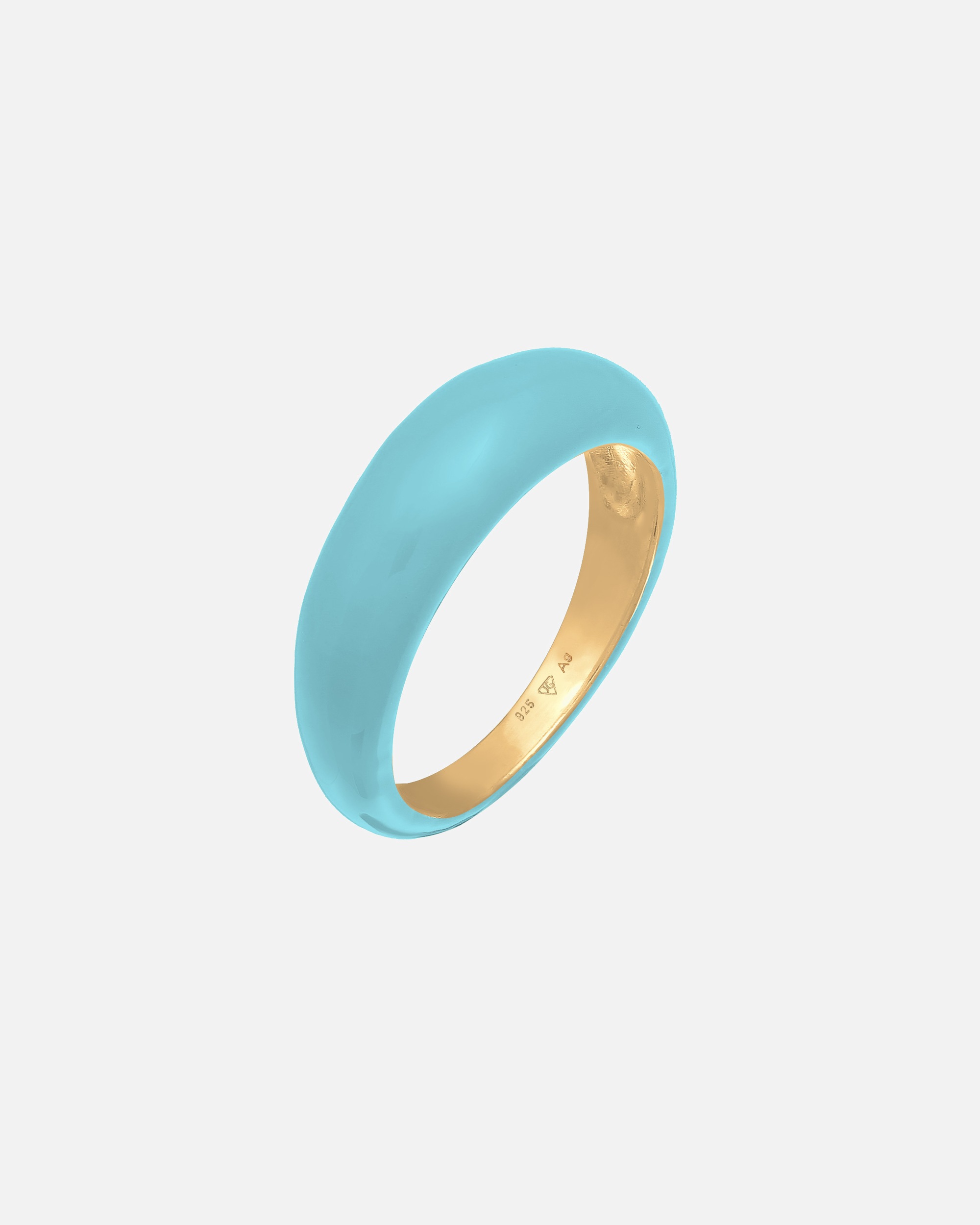 Elli Femmes Bande Pile avec Émail Orange en Argent Sterling 925 Plaqué Or