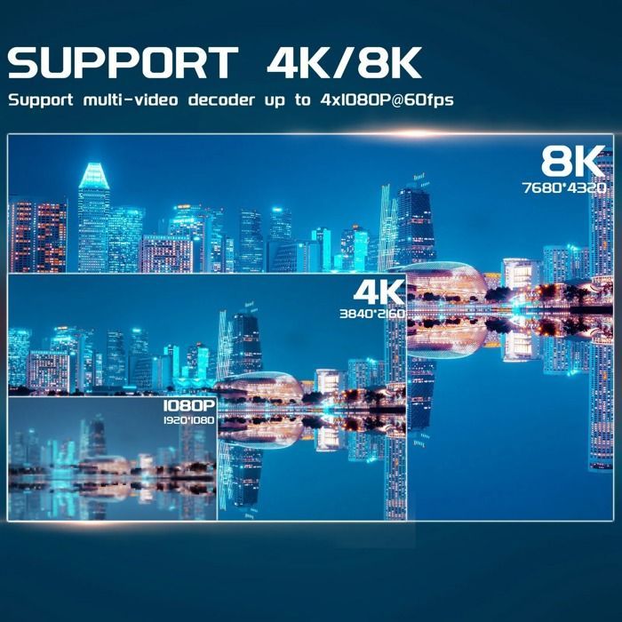 Android TV Box, Boitier iptv Android 13.0 TV Box 4GB RAM/32GB ROM smart media player 2.4GHz/5.0GHz WiFi BT5.0 8K 3D Smart TV Box