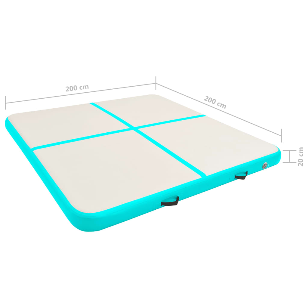  Nafukovací gymnastická podložka s pumpou Vidaxl 200x200x20 cm