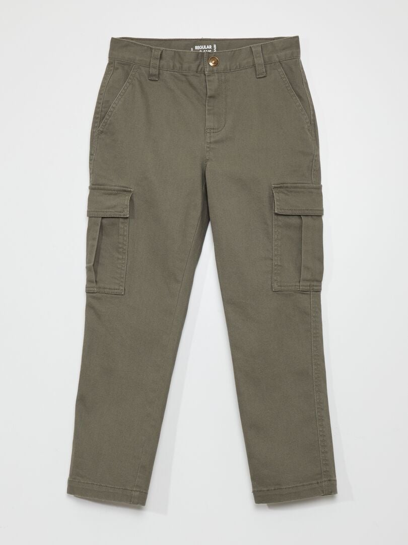 Nauwsluitende broek met zakken - Khaki