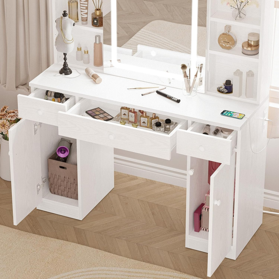 Tavolo da trucco con specchio multifunzionale