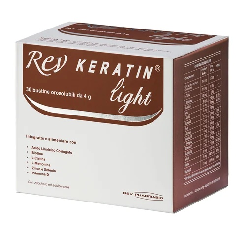 REV Rev Keratin Light voedingssupplement voor gezonde nagels en haar, 30 zakjes.