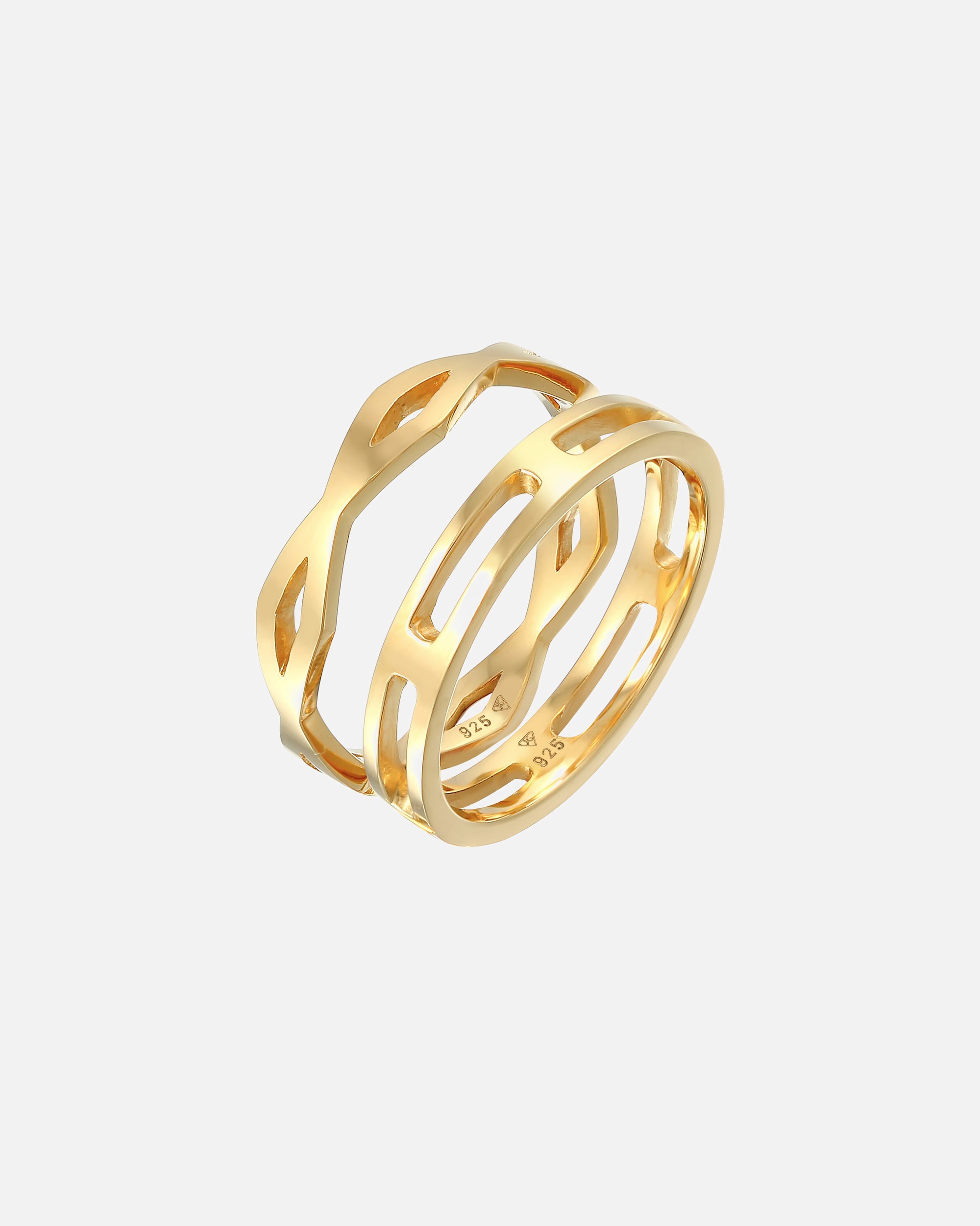 Elli Duo de bagues empilées pour femmes en argent sterling 925
