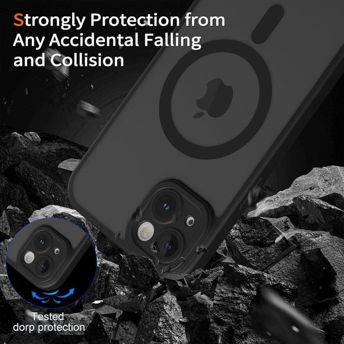 Magnetic Matte Case for iPhone 14 - HQSELECTION - Compatible with MagSafe - Shockproof Translucent Back Cover