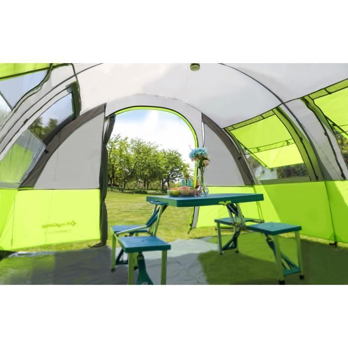 KINCAMP Sorrento 4-Person Family Tunnel Camping Tent - 2 Bedrooms - 5000mm Waterproofing