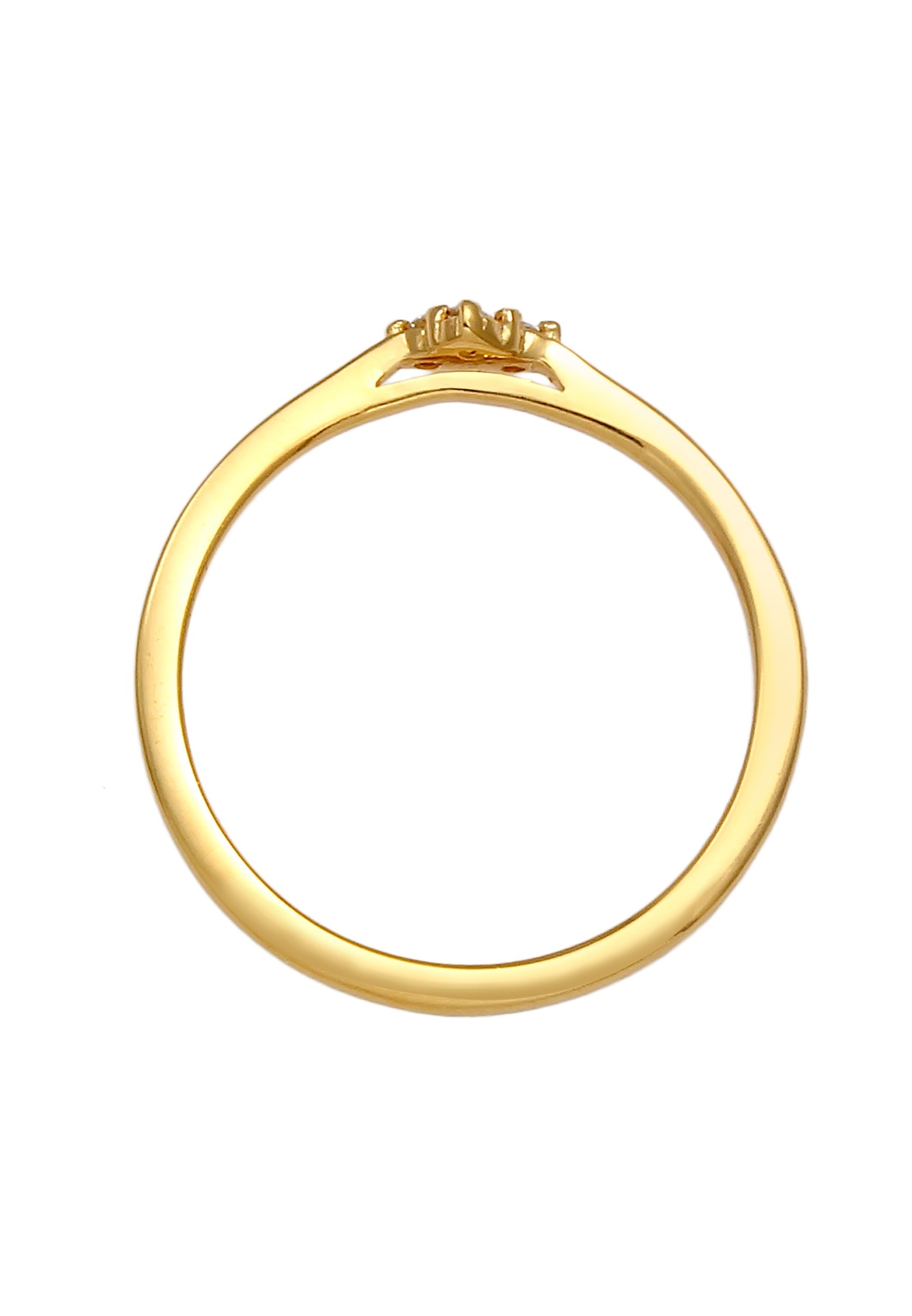 Elli DIAMONDS Classique des fiançailles féminines avec diamant (0,08 ct.) en 925/1000 argent massif, plaqué or