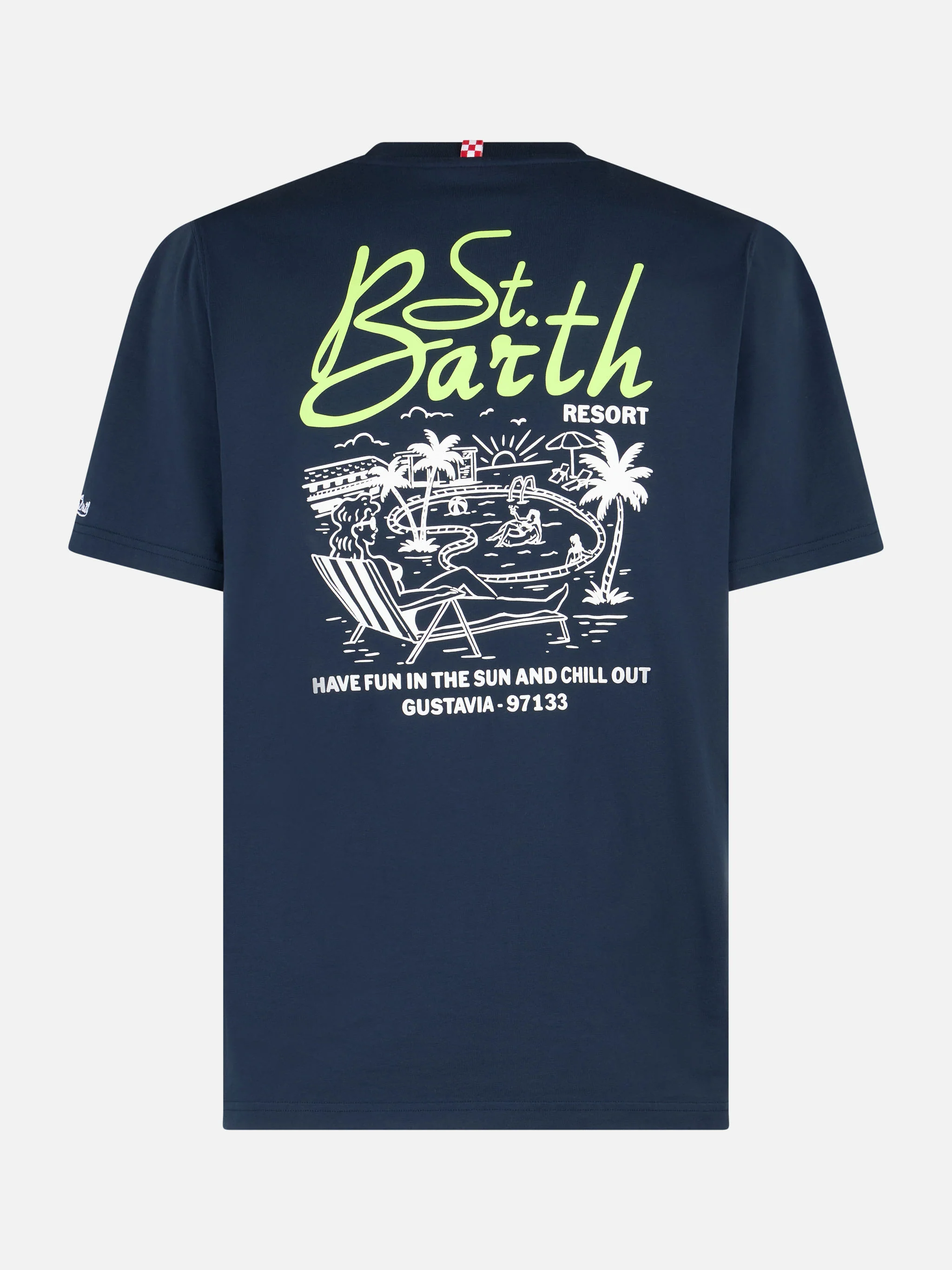 St. Barth Resort katoenen T-shirt voor heren met geplaatste print