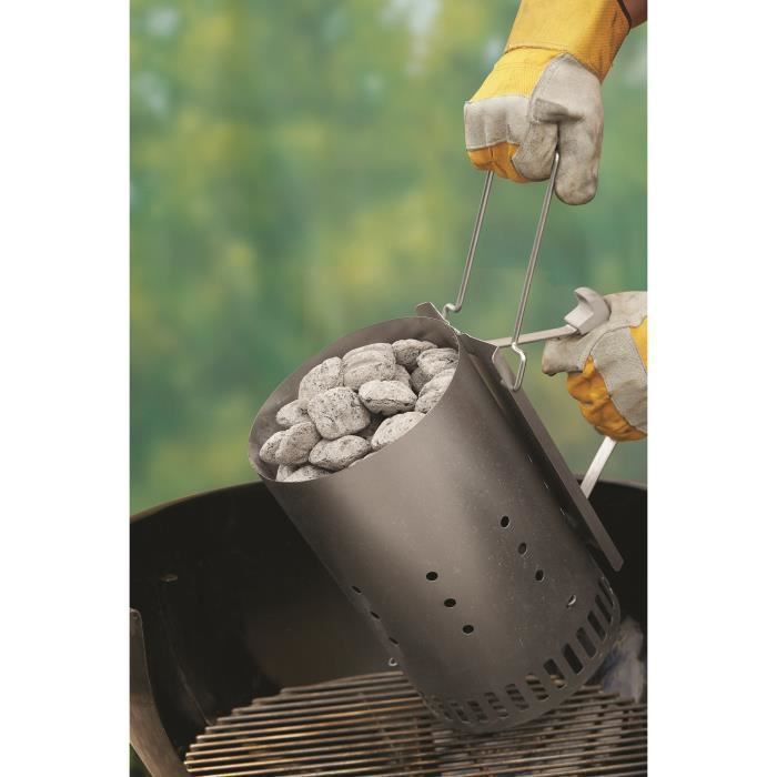 Encendedor de chimenea para barbacoa de carbón Weber Rapidfire - Peso: 2,18 kg - Dimensiones: 32 x 19 x 30,5 cm