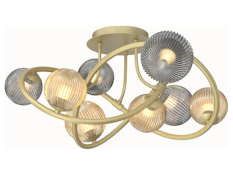 Lampa sufitowa Metz 8-punktowa metalowa złota
