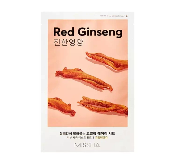 Missha Airy Fit Sheet Mask odżywcza maseczka w płachcie Red Ginseng 19ml