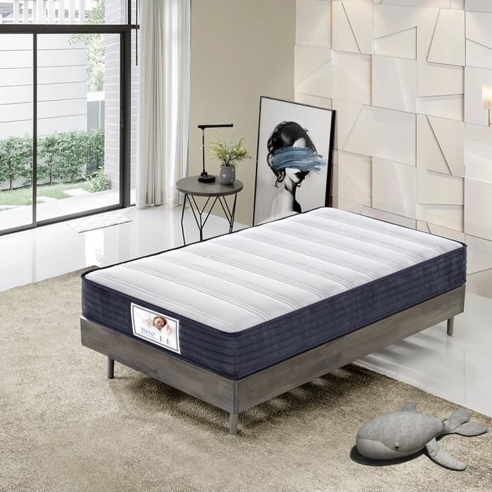 Materasso ibrido 90x190 cm - Materasso a molle da 22 cm - Bilanciato - 420 molle insacchettate, morbido e traspirante