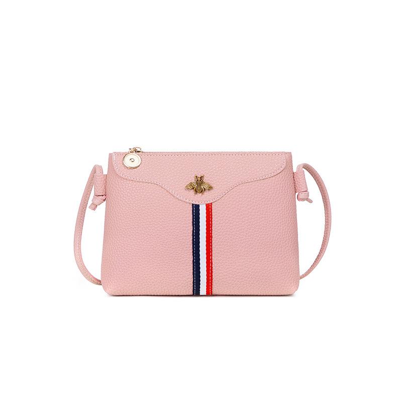 Sac bandoulière femme été 2020, en cuir PU, orné d'abeilles et idéal pour téléphone. Sac messager rayé pour fille.
