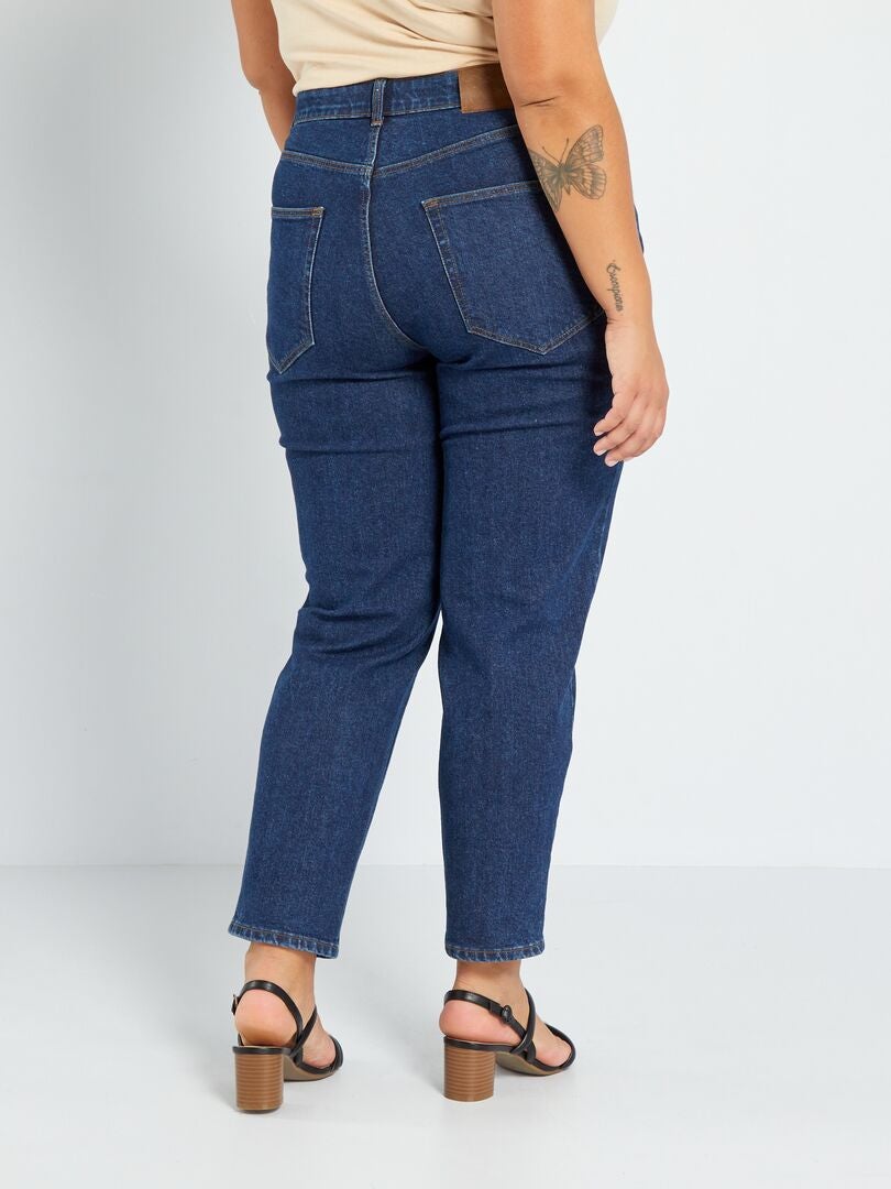 High-waisted mom jeans met 5 zakken, maat L32 - Blauw