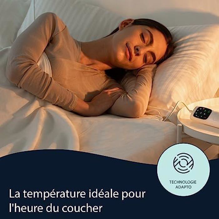 Protetor de colchão aquecido Adapto para 2 pessoas - Imetec - 150x120cm - 6 níveis de temperatura - Tecido 100% algodão
