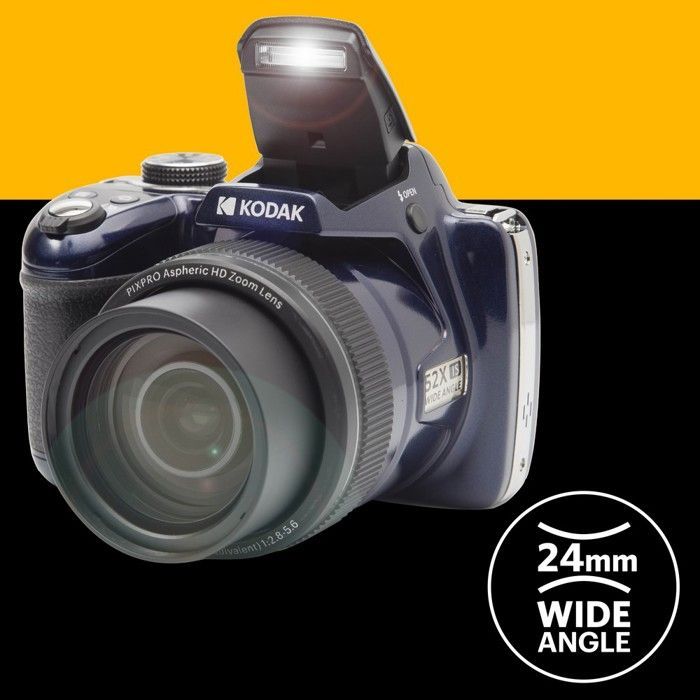 KODAK Pixpro AZ528 Appareil Photo Bridge 16MP – Zoom Optique 52X, Full HD, 85MB/s Lecture, SD 32GB + Housse – Bleu Nuit