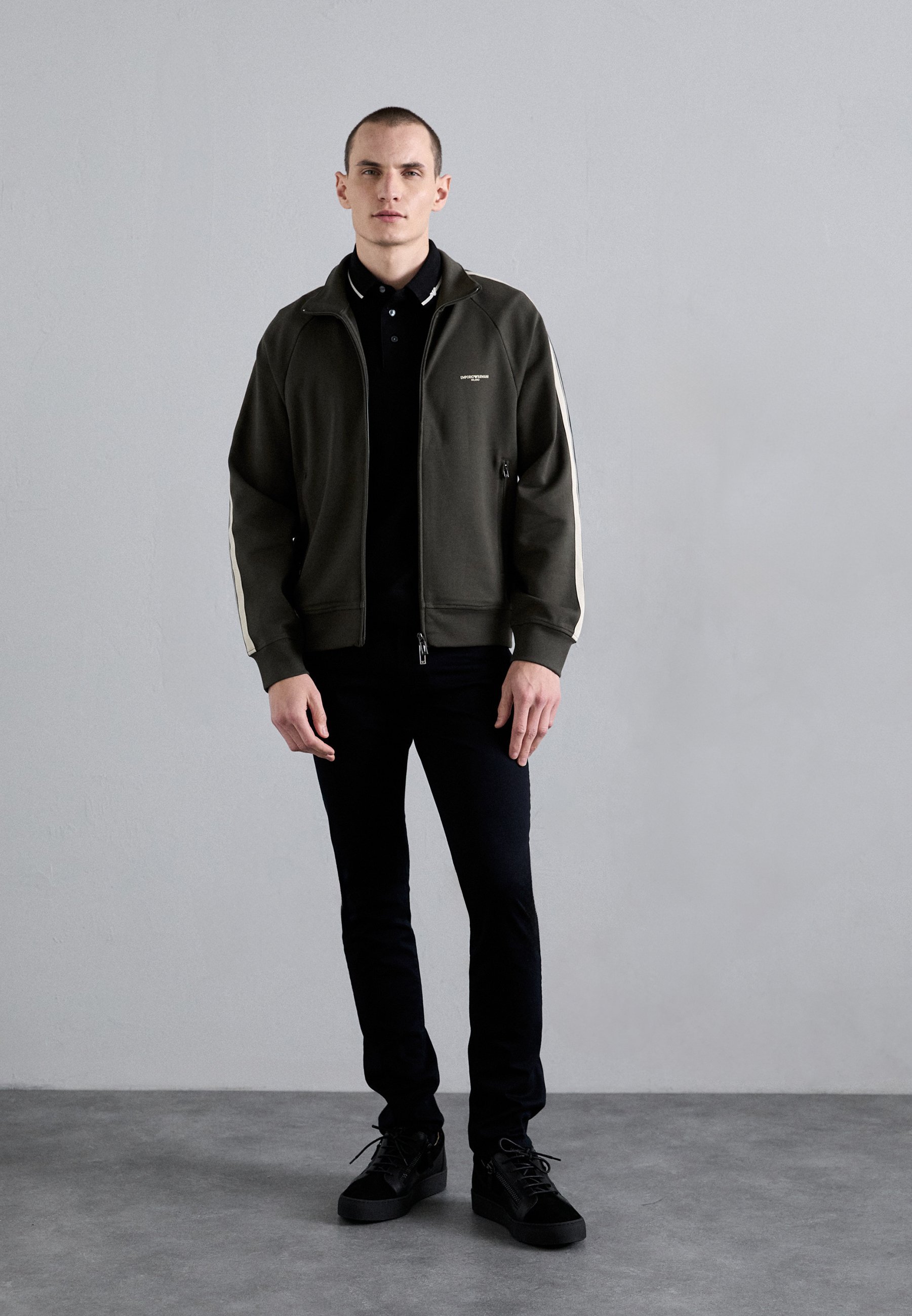 Felpa con zip Emporio Armani - inchiostro nero