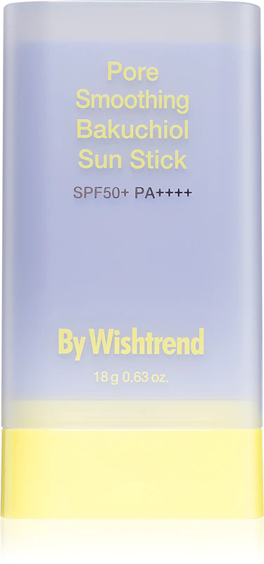 Protetor solar em bastão com bakuchiol para suavizar os poros da Wishtrend.