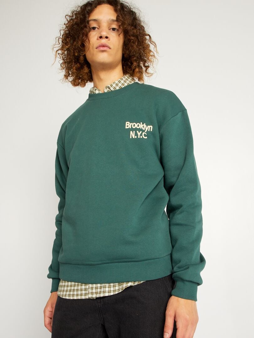 Brooklyn New York fleece sweatshirt - groen