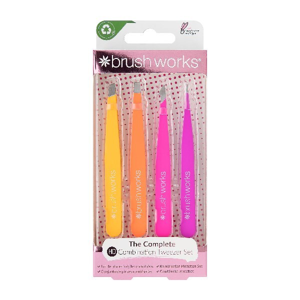 Brushworks 4-teiliges Kombinationspinzetten-Set – Brights