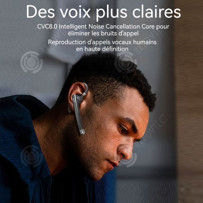 Cuffie INN Bluetooth con gancio auricolare, Bluetooth 5.1, batteria da 60 mAh, impermeabili IPX7, lunga durata della batteria, pulsante multifunzione.