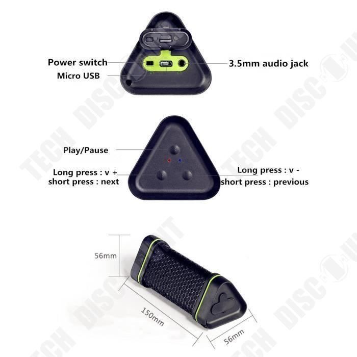 Altavoz Bluetooth portátil TD® Triangle, resistente al agua y al polvo: altavoz portátil para acampar y hacer senderismo.