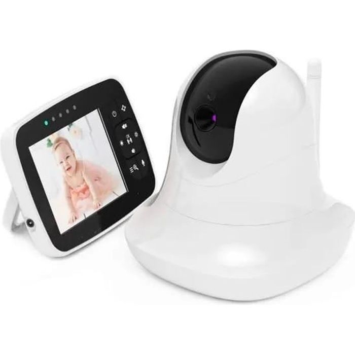 Kabelloses Babyphone mit 360°-Drehung, Fernsteuerung für Schwenken/Zoomen, 1080p-Kamera und 3,5-Zoll-Farb-LCD-Display