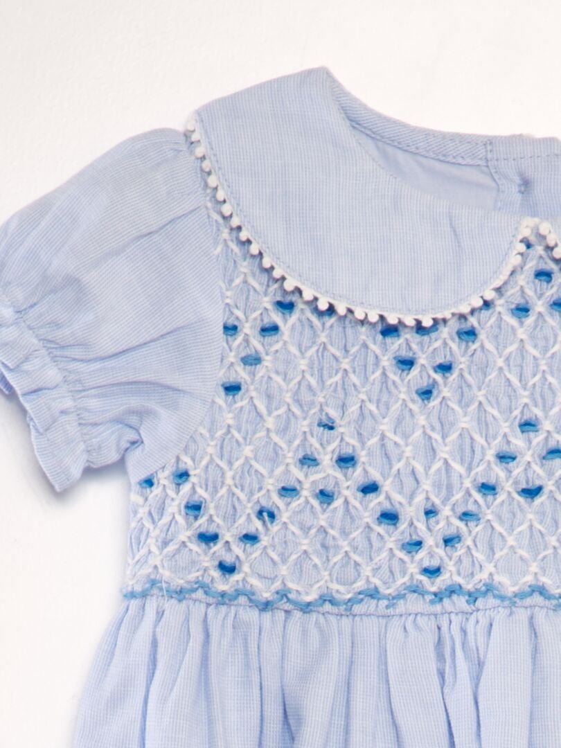 Jurk met Claudine-kraag - BLAUW