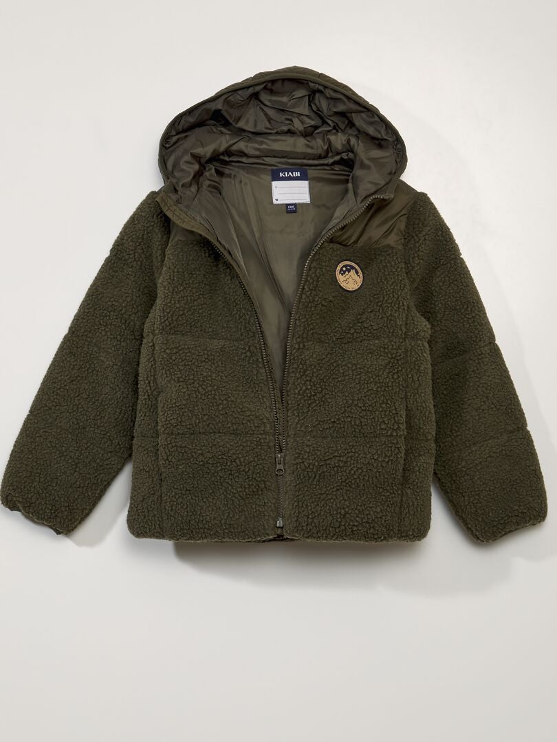 Tweedelige donsjas met sherpa-voering - KHAKI