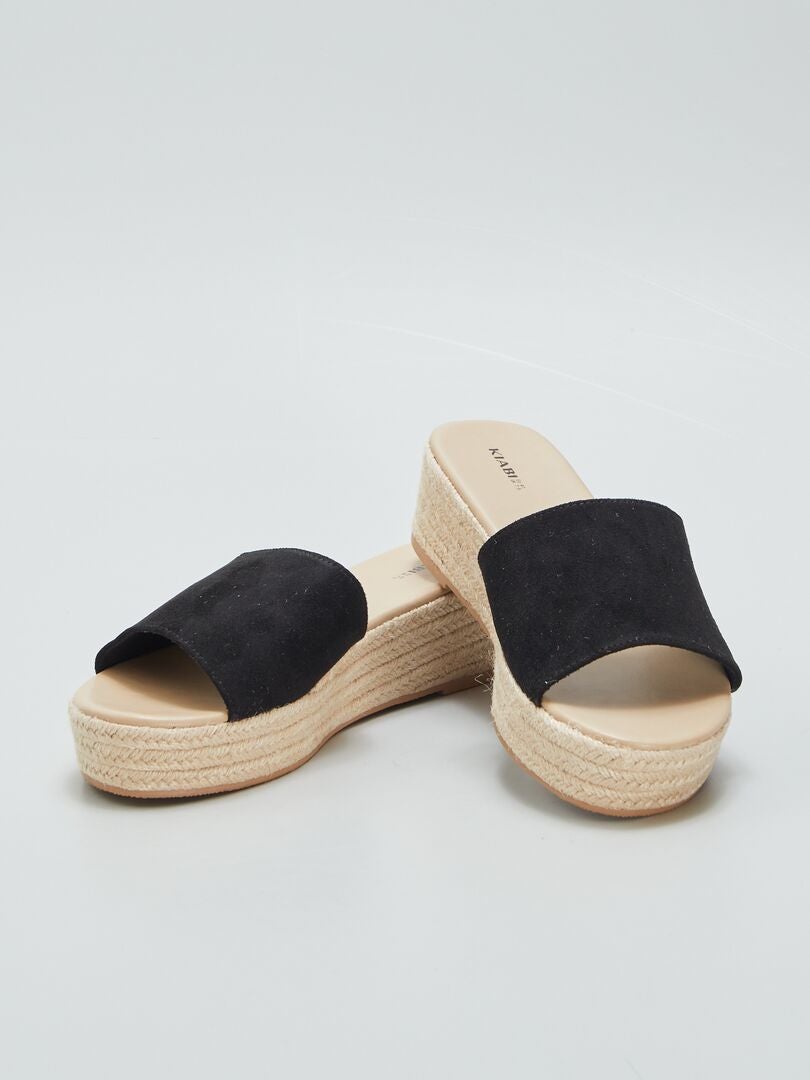 Platformsandalen - ZWART