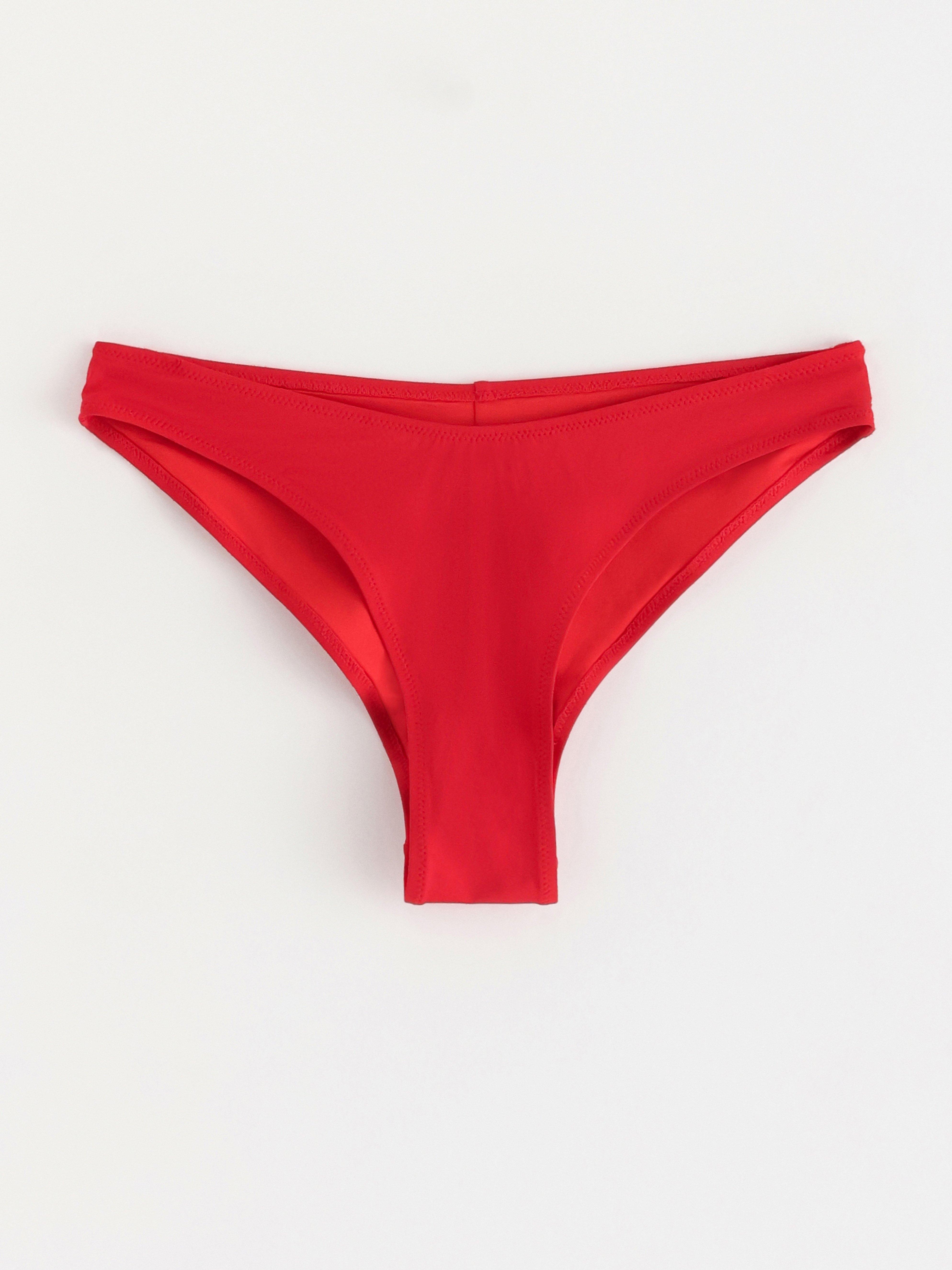 Parte inferior de bikini brasileña roja