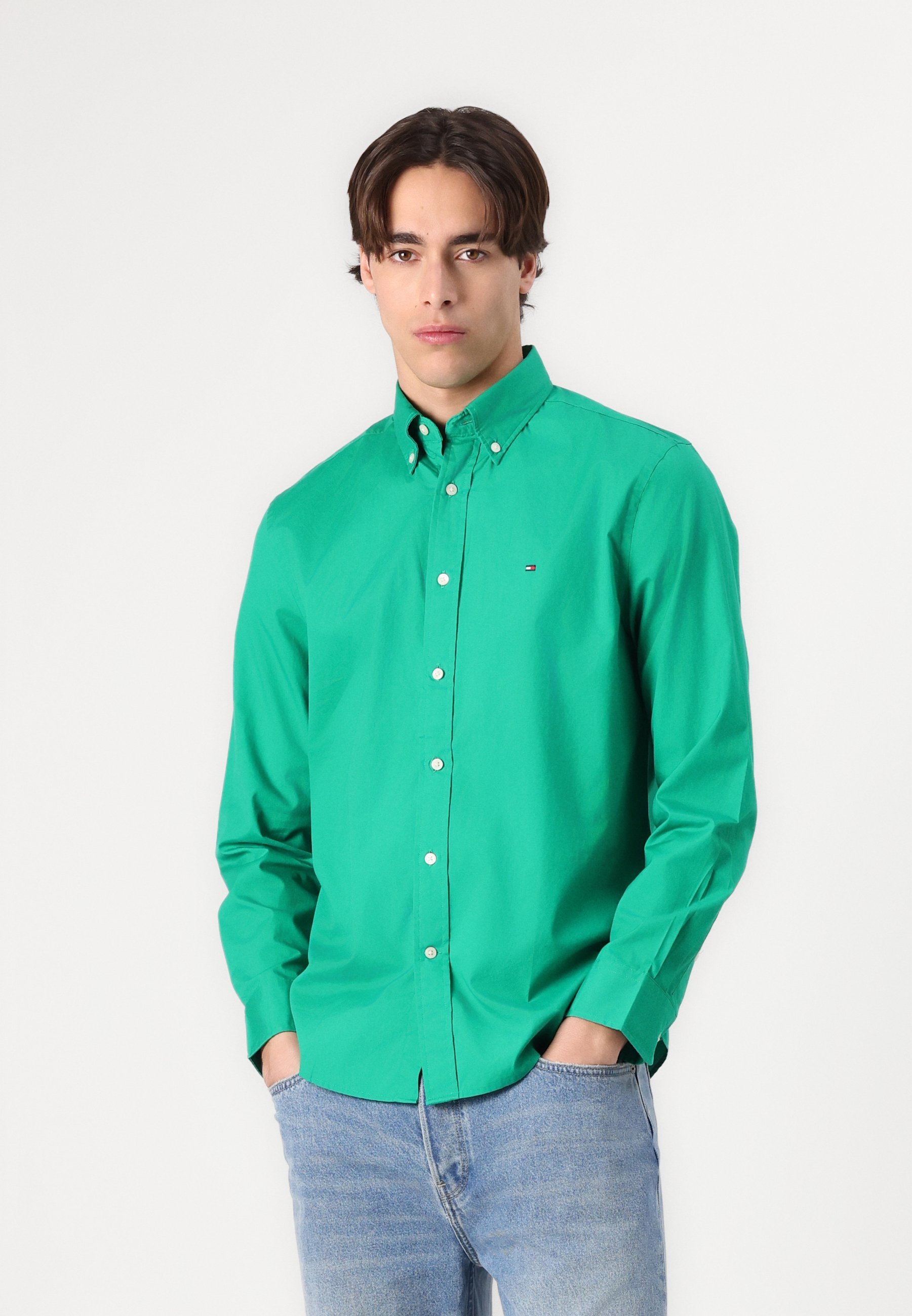 Tommy Hilfiger FLEX POPLIN SOLID - Skjorte - olympic greenTommy Hilfiger