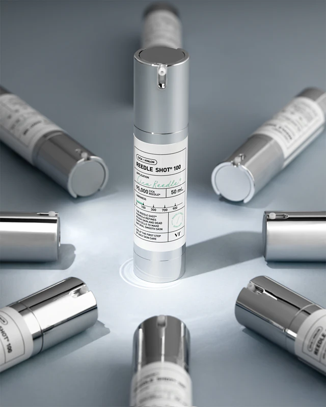 VT Cosmetics Reedle Shot 100, um booster facial regenerador com efeito hidratante.