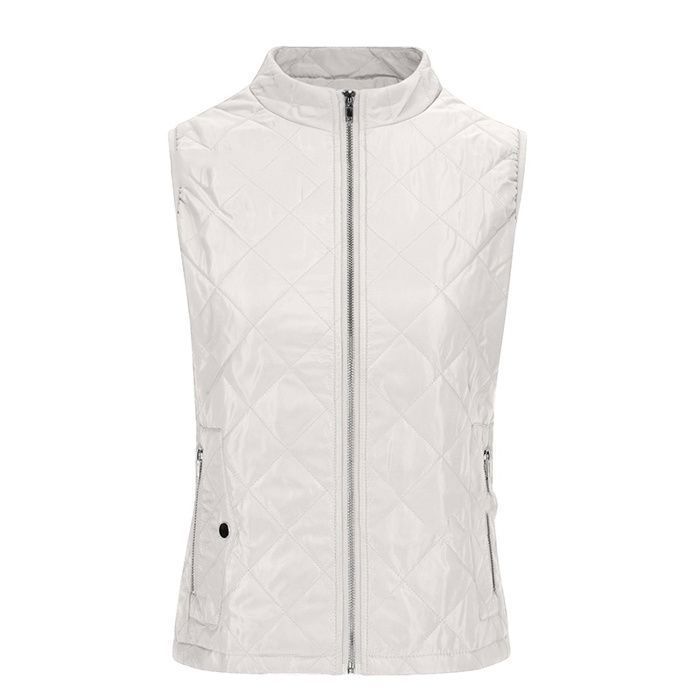 Gilet Sans Manches Femme - Zippé Veste Hiver Gilet-Doudoune Léger Hiver/Automne - Pour Voyage/Travail-Blanc