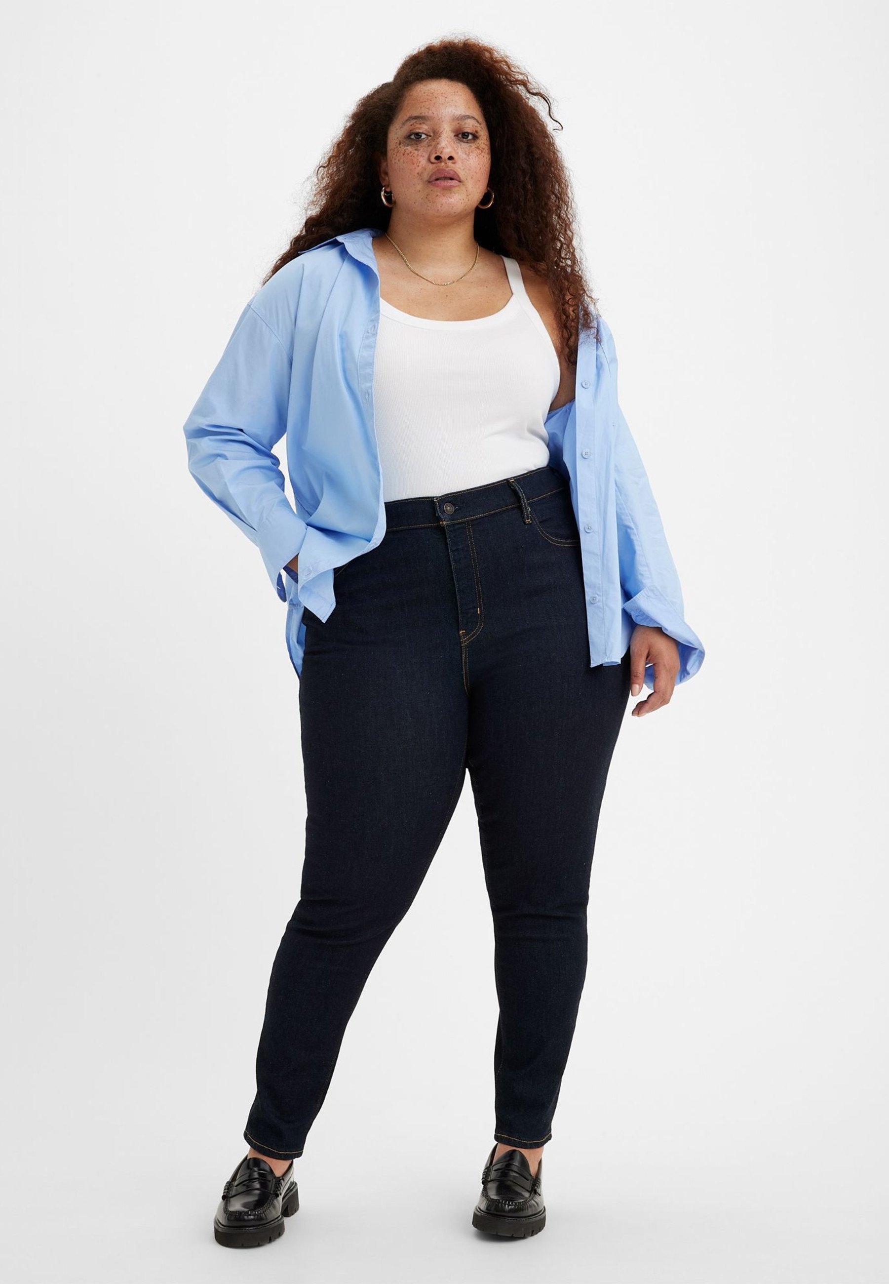 Levi's® Plus 721™ HIGH RISE SKINNY - Jean coupe skinny - délavage bleu ondulé