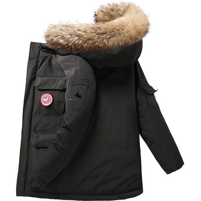 Doudoune Homme - MOBIGARLAN - PM40 - Col en fausse fourrure - Fermeture éclair - Noir