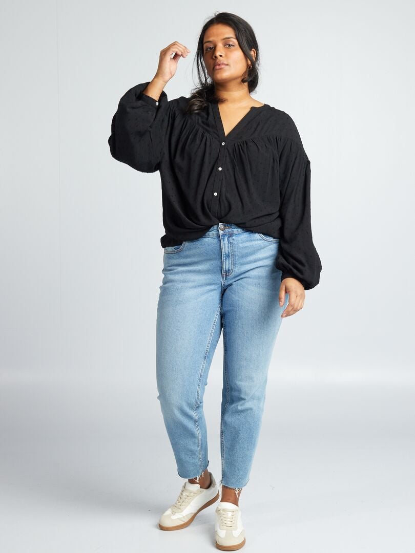 Blusa Plumetis - negra