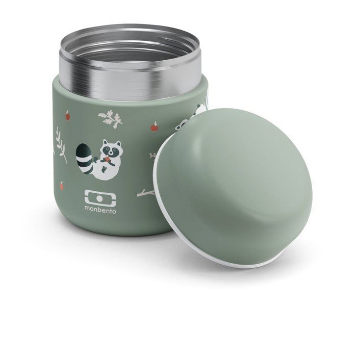 Kleine geïsoleerde lunchbox - MONBENTO - Luchtdichte lunchbox - Houdt eten tot 5 uur warm/vers - MB Capsule Raccoon